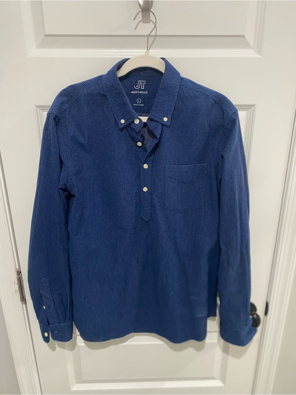 Jack Threads Men's Deep Blue Long-Sleeve Button-Down Shirt